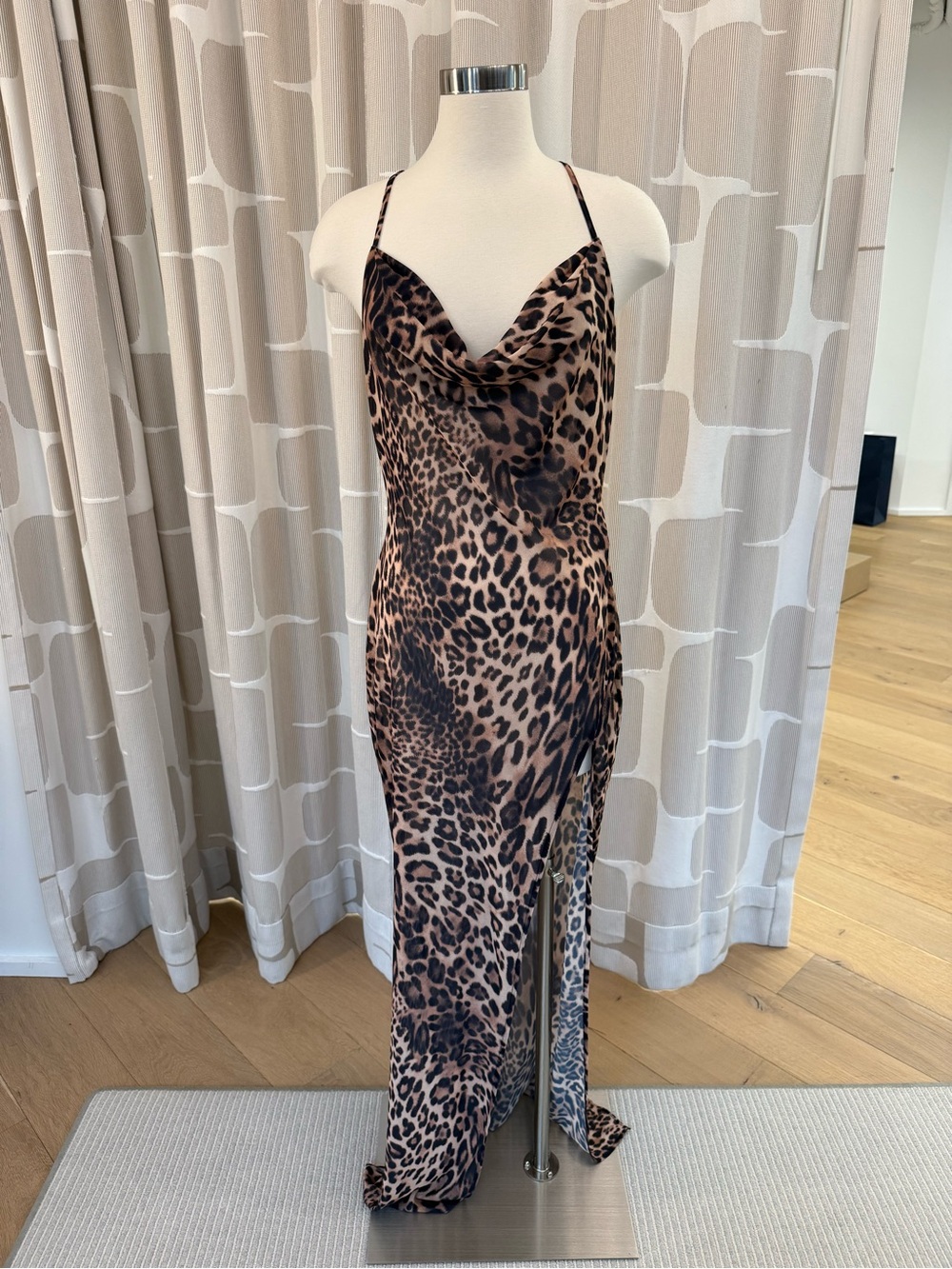 NWT White Fox Boutique Secret Sounds Maxi Dress - Cheetah